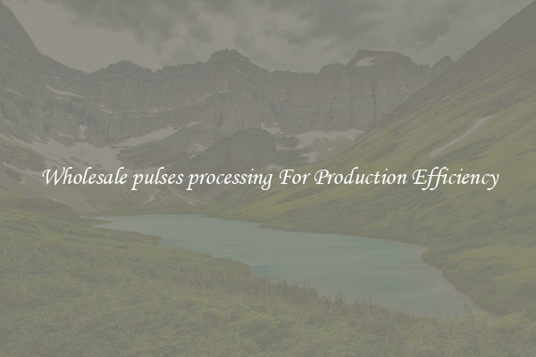 Wholesale pulses processing For Production Efficiency