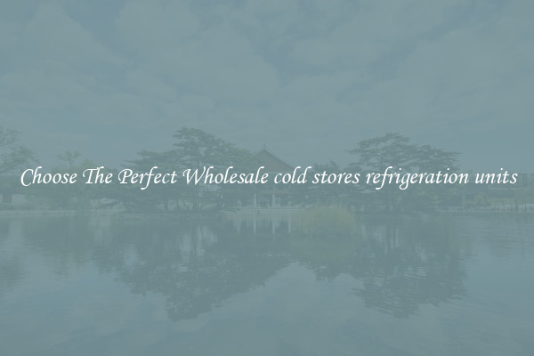 Choose The Perfect Wholesale cold stores refrigeration units