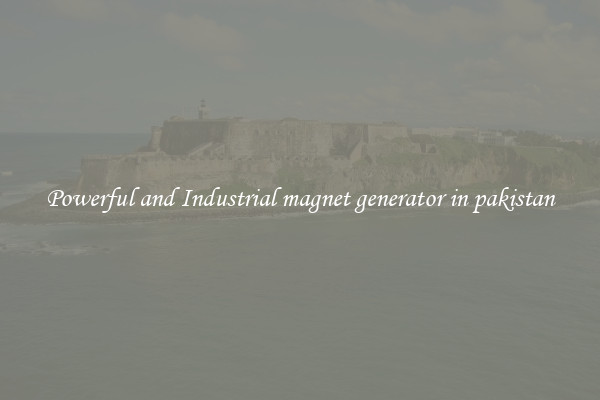 Powerful and Industrial magnet generator in pakistan